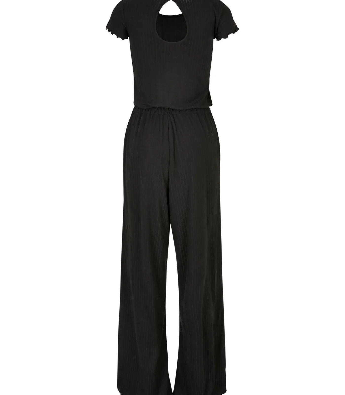Urban Classics Wijd geribde jumpsuit voor dames black