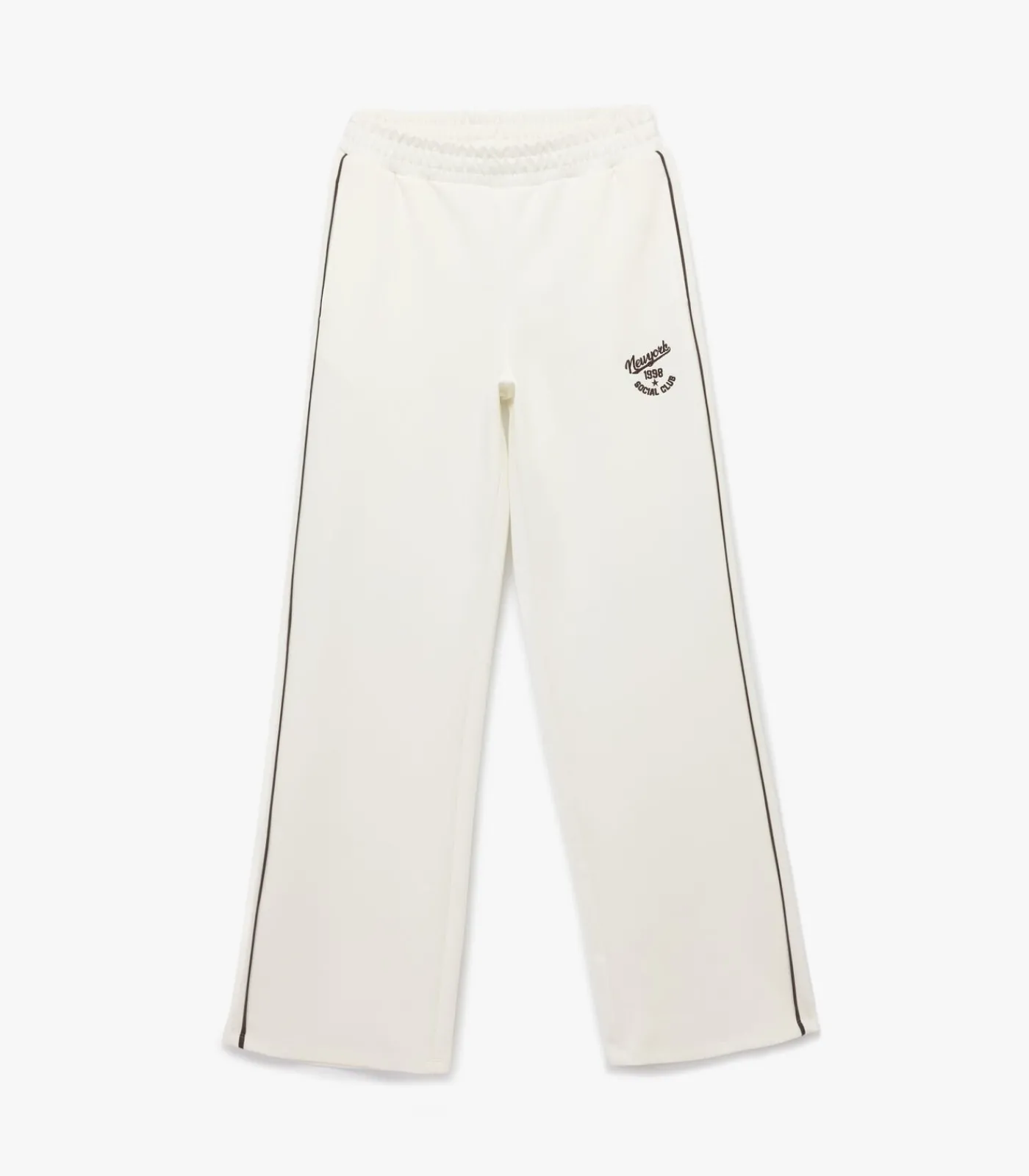 Koton Wijd uitlopende joggingbroek met elastische taille en print white New