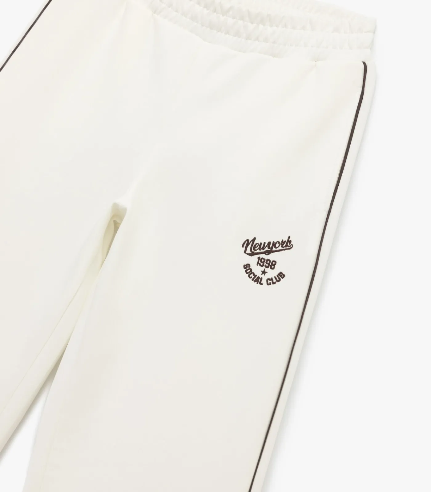 Koton Wijd uitlopende joggingbroek met elastische taille en print white New