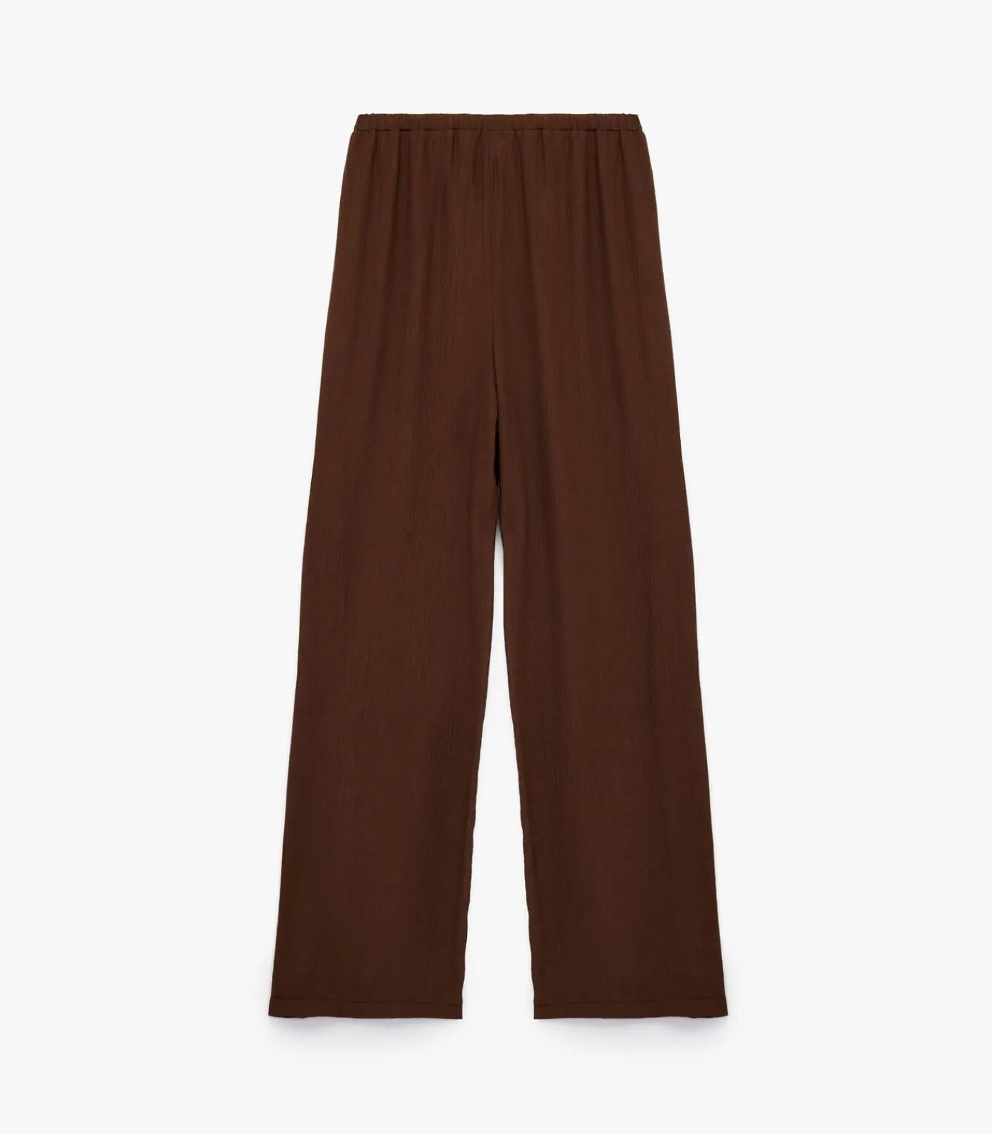 Koton Wijde Broek met Ceintuur en Krinkelstof brown