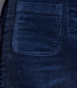 La Fée Maraboutée Wijde broek van marineblauwe fluweel met hoge taille navyBlue Clearance