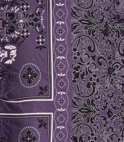 La Fée Maraboutée Wijde pruimkleurige blouse met sjaalprint in twill violet Clearance