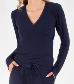 ISOTONER Wikkel T-shirt in marineblauw voor dames navyBlue Online