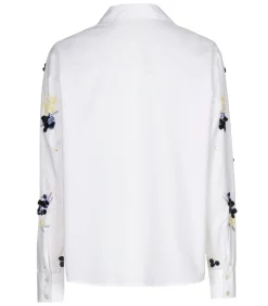 Marie Méro Witte bloes met blauwe pailletten white Online