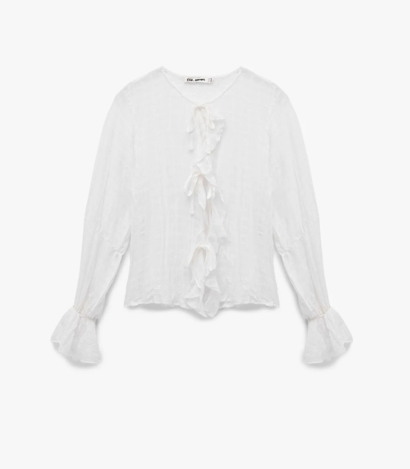 Koton Witte Blouse Met Lange Mouwen En Volants white Hot