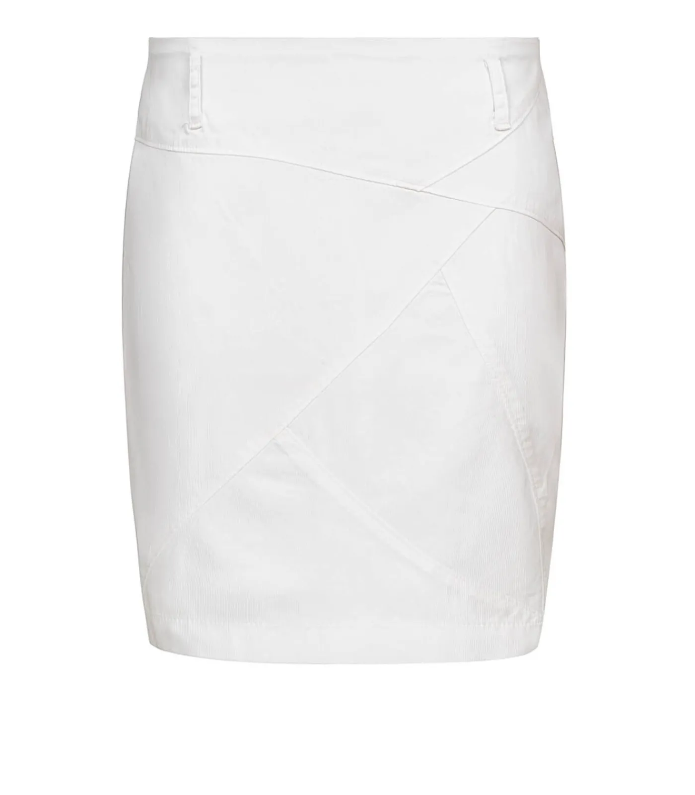 Conquista Witte Gabardine Rok met Decoratieve Stiksels white Outlet