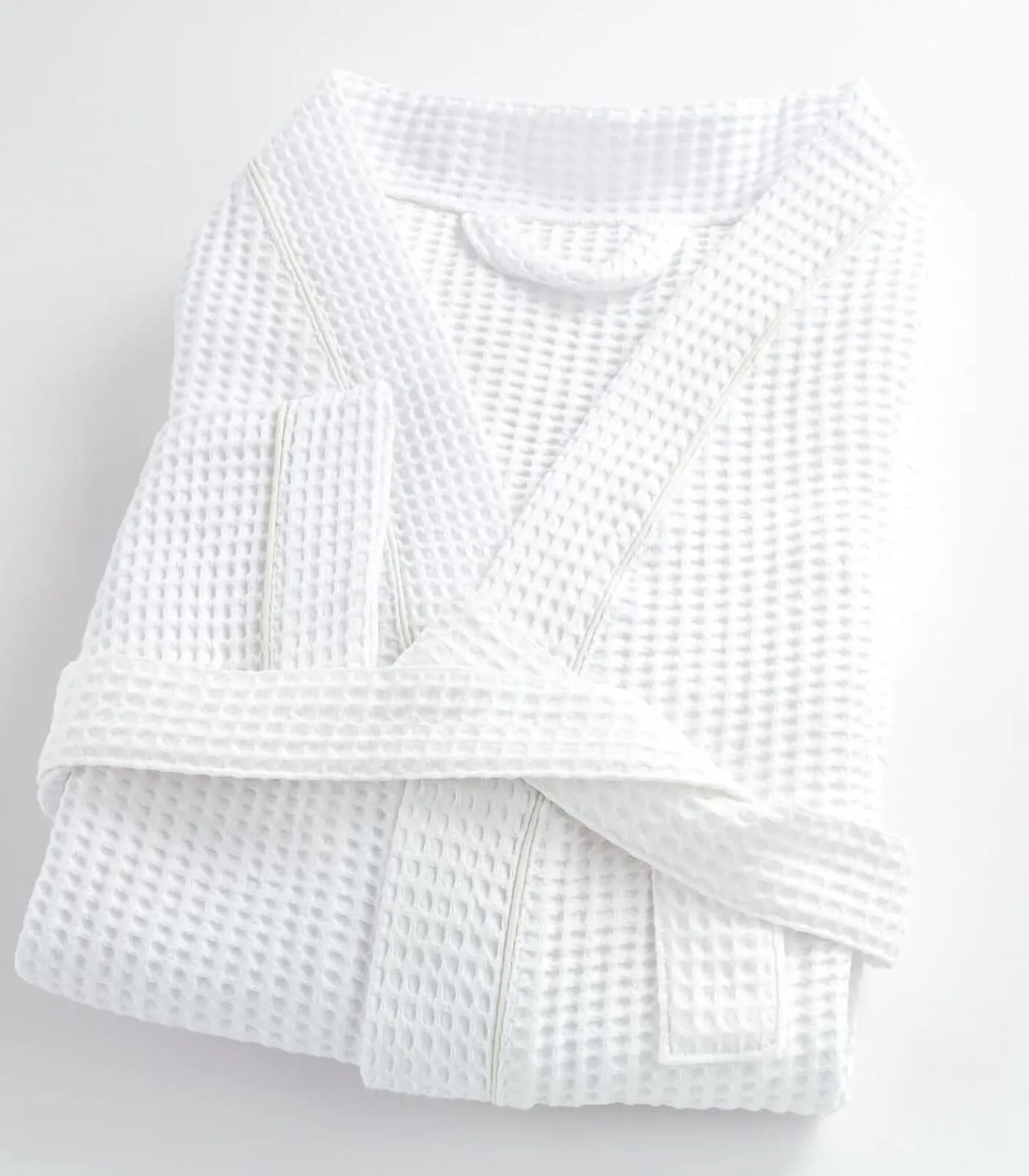 Linandelle Witte katoenen honingraatbadjas 3xl white
