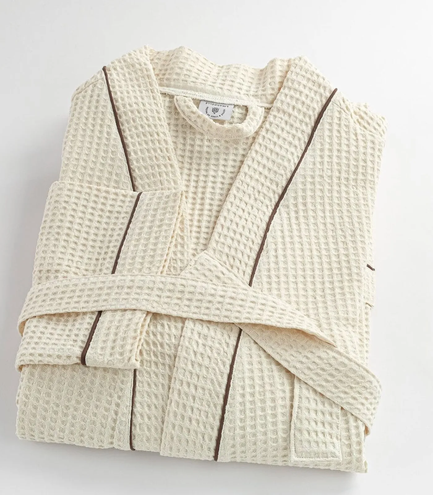 Linandelle Witte katoenen honingraatbadjas 3xl white