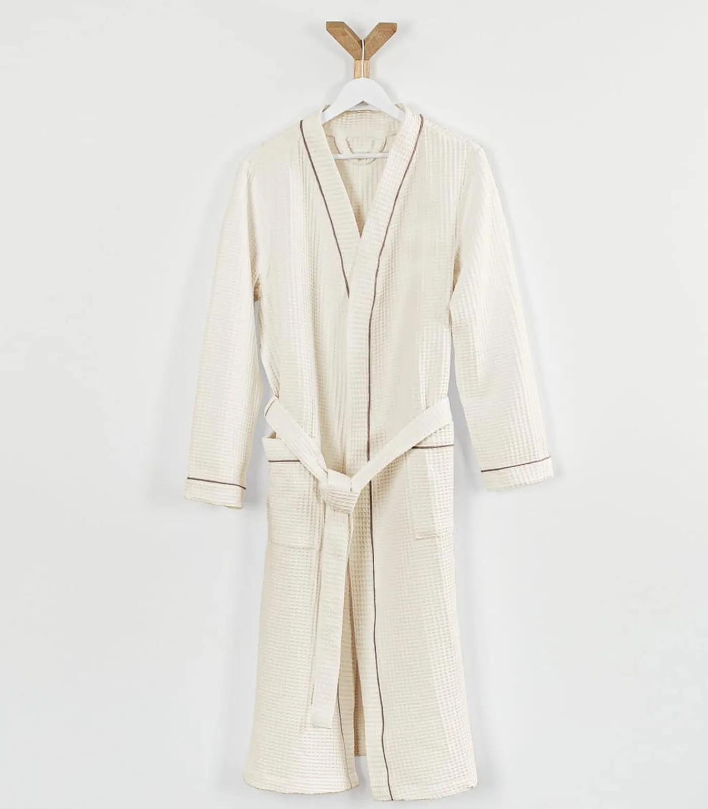Linandelle Witte katoenen honingraatbadjas 3xl white