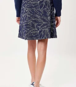 La Fiancée Zacht gebreide trapeze rok SIGRUN darkBlue Outlet
