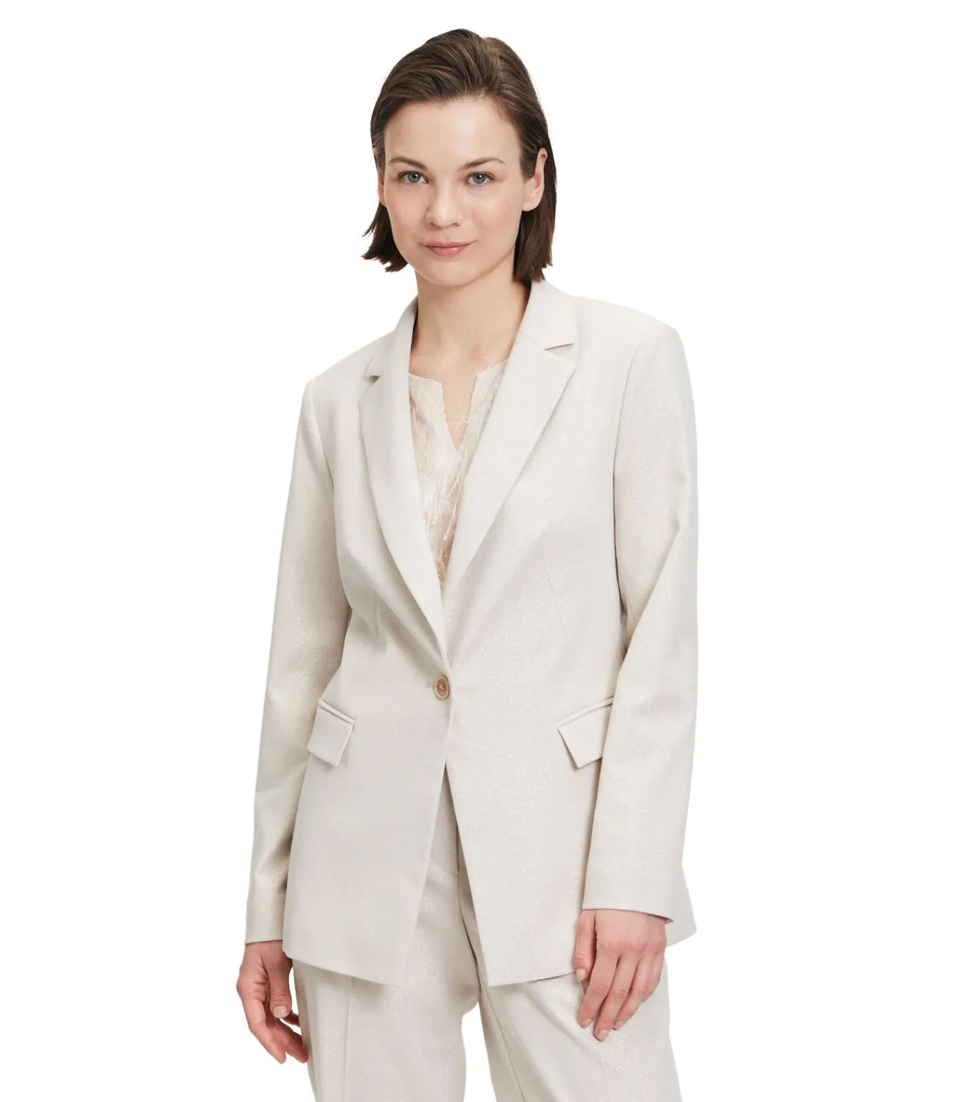Betty & Co Zakelijke blazer beige Outlet