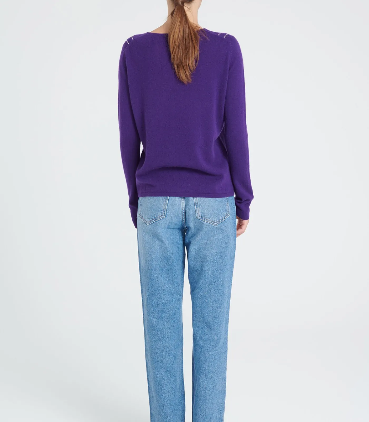 Studio Cashmere8 ZAYA 11 Intarsia Peter Pan Collar Trui - 100% kasjmier violet Clearance