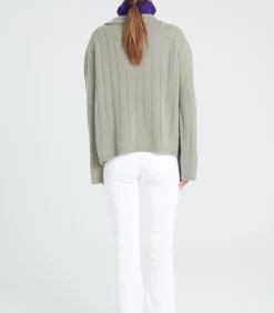 Studio Cashmere8 ZAYA 17 Peter Pan Kraag Trui 6 laags - 100% kasjmier khaki Hot