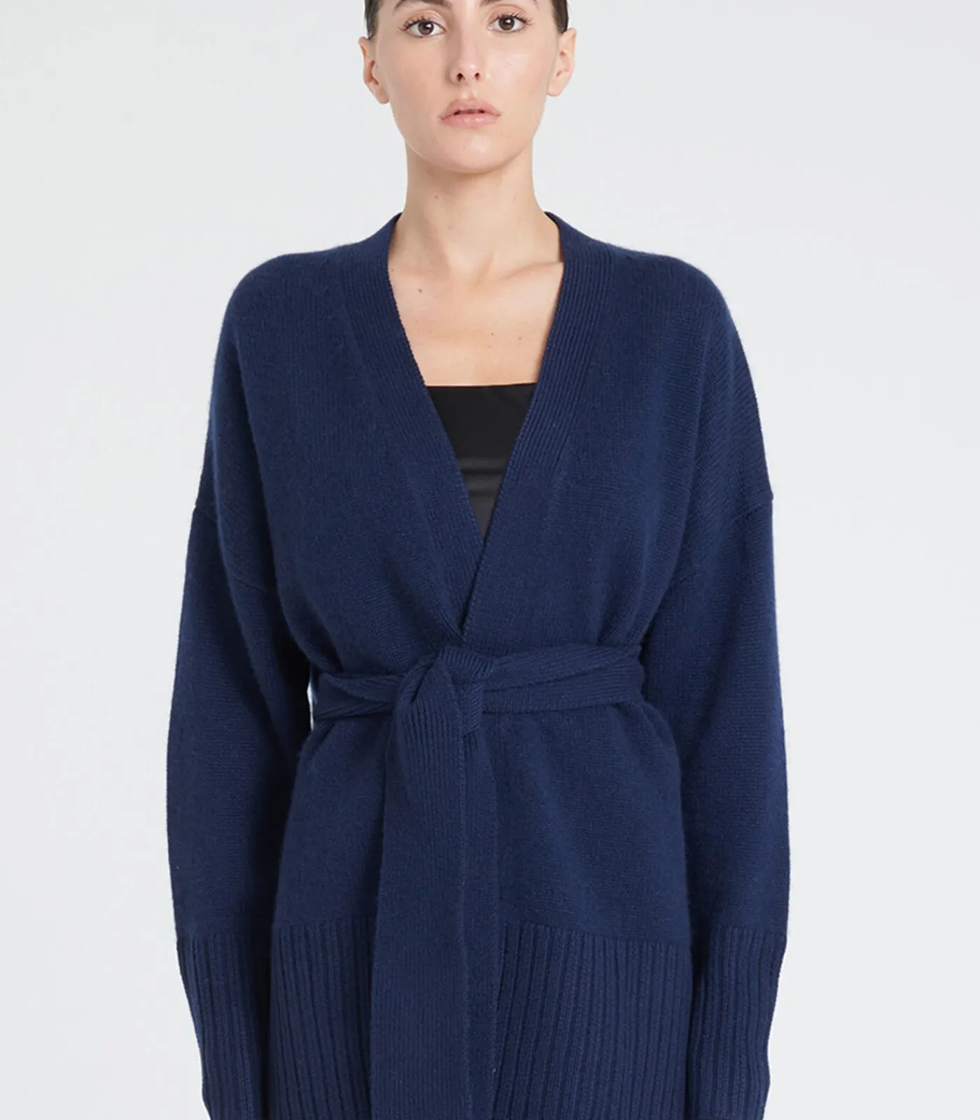 Studio Cashmere8 ZAYA 8 Riem vest 8 ply - 100% kasjmier navyBlue Best