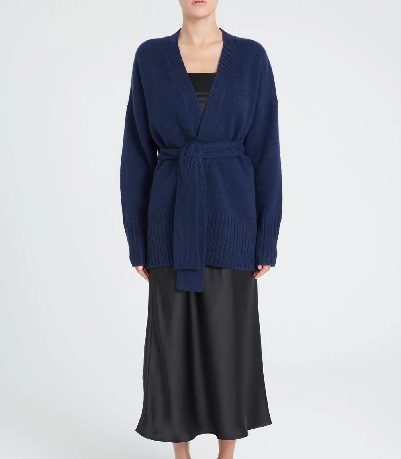Studio Cashmere8 ZAYA 8 Riem vest 8 ply - 100% kasjmier navyBlue Best
