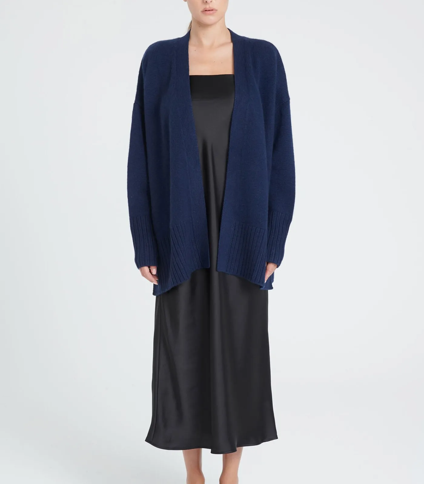 Studio Cashmere8 ZAYA 8 Riem vest 8 ply - 100% kasjmier navyBlue Best