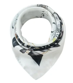 Alberto Cabale Zijde vierkantje Black Roses Cléo white Sale