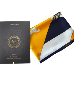 V1969 Zijden stola Vivace Patchwork navyBlue Best