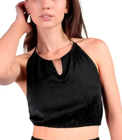 ADMAS Zomerse satijnen top en broek Satinee Beach black Online