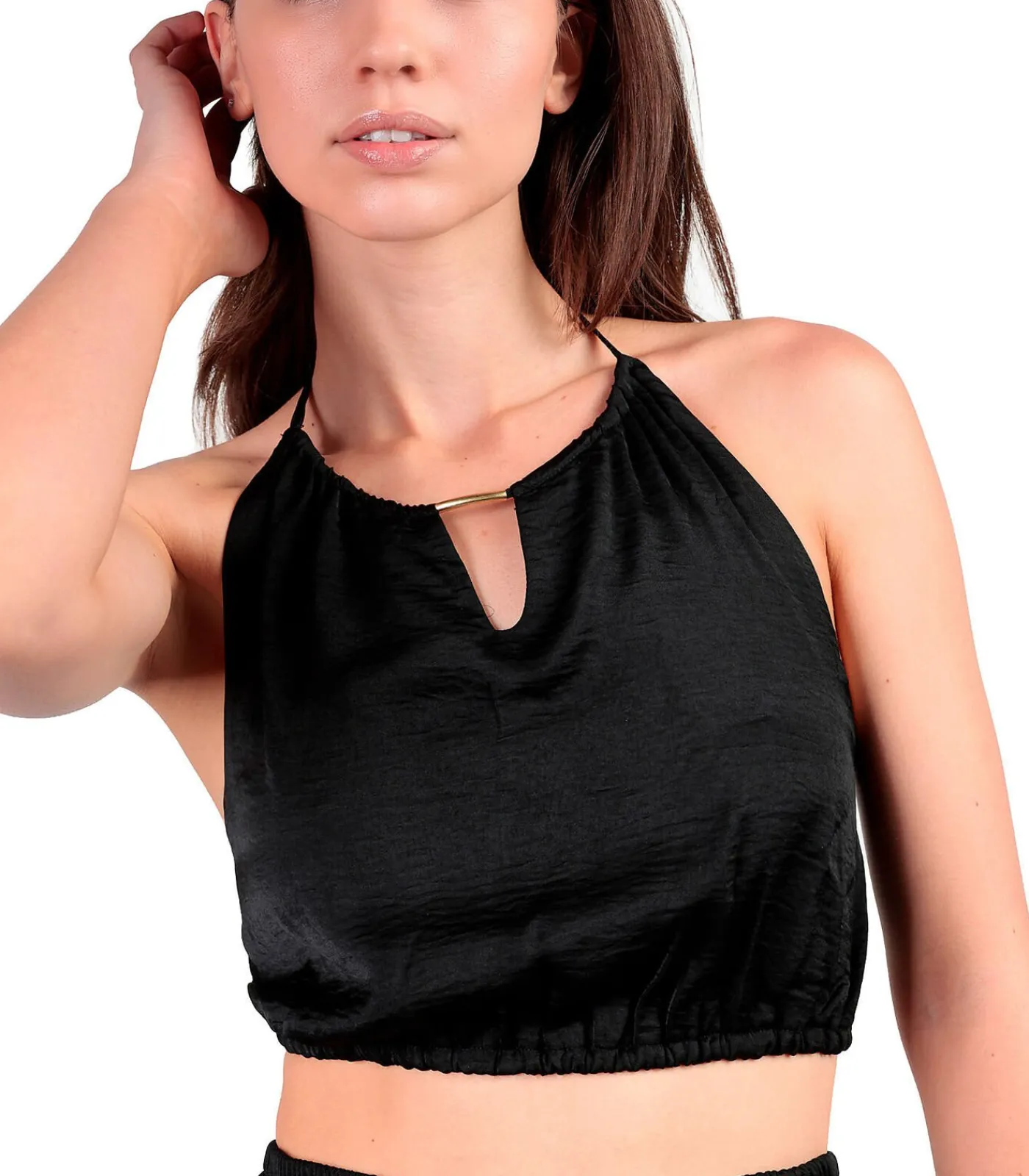 ADMAS Zomerse satijnen top en broek Satinee Beach black Online
