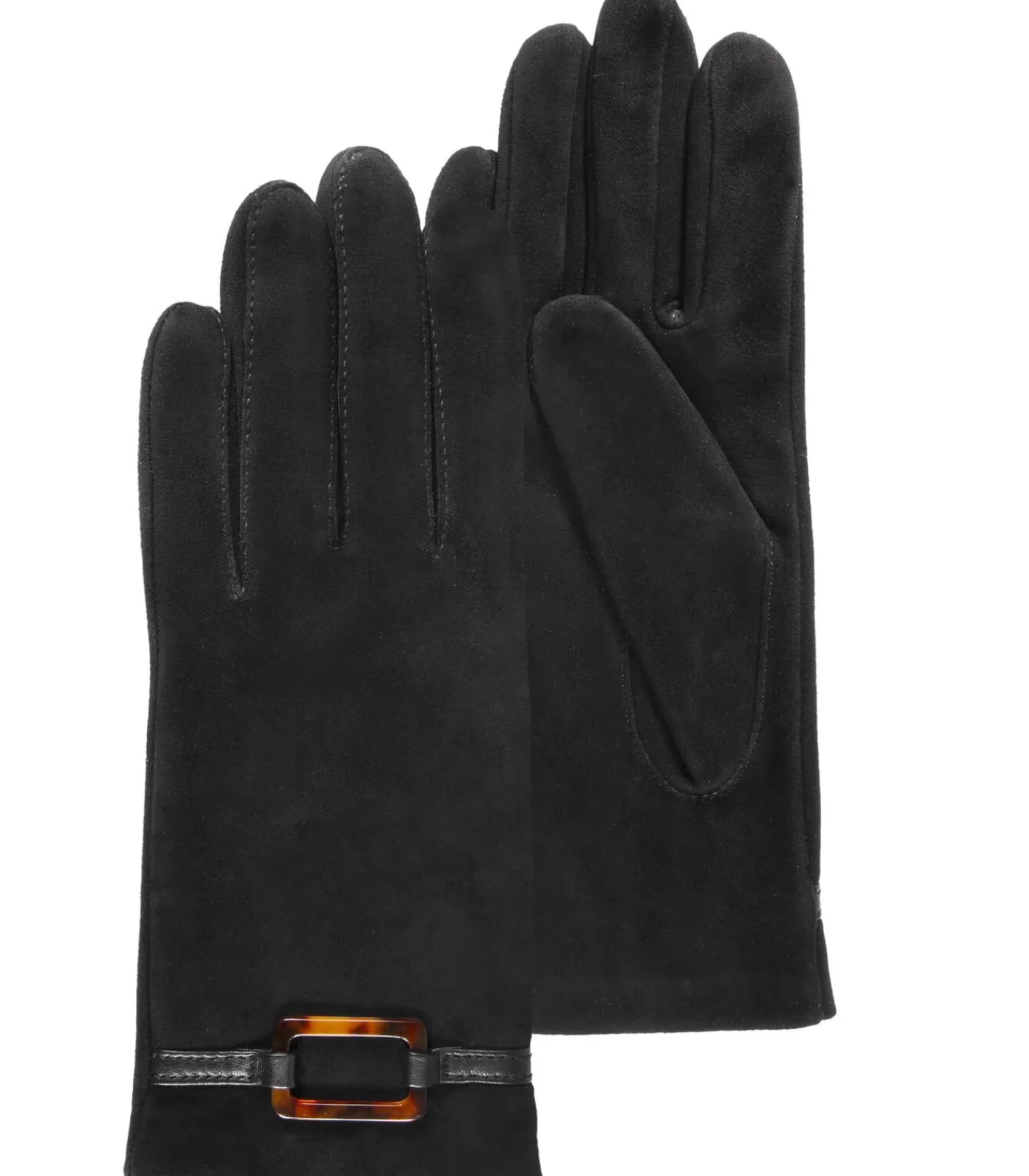 ISOTONER Zwart Suède Geitenleren Handschoenen voor dames black New
