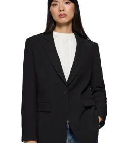 Polo Club Zwarte blazer met knopen en -details black Discount