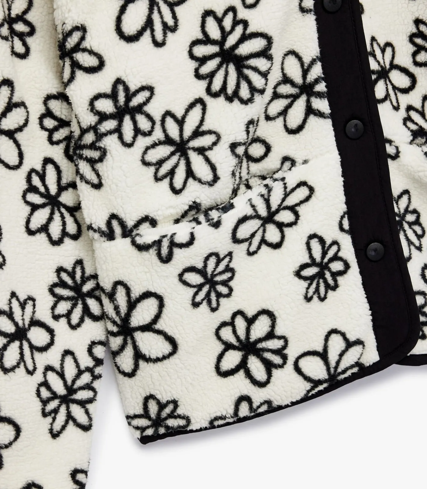 Koton Zwarte Bloemendessin Fleece Jas met Rits black Outlet