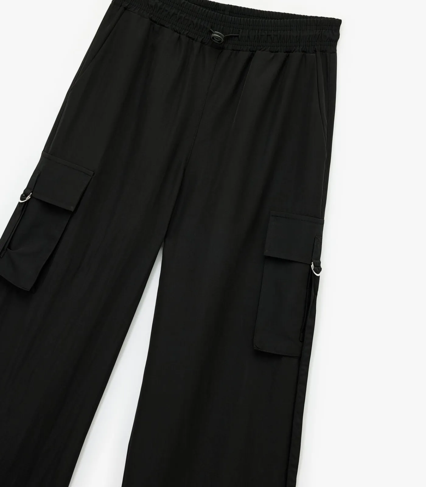 Koton Zwarte Broek Hoge Taille Met Zakdetail black Discount