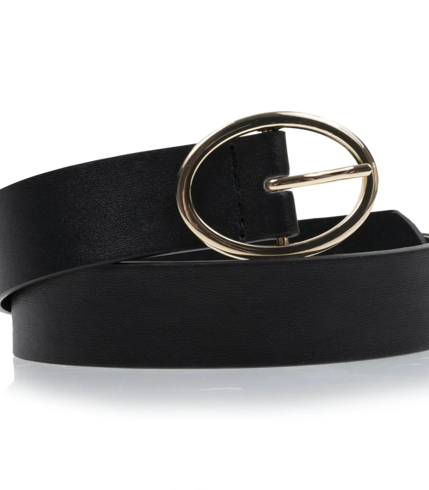 ISOTONER Zwarte damesriem met ovale gesp black Outlet