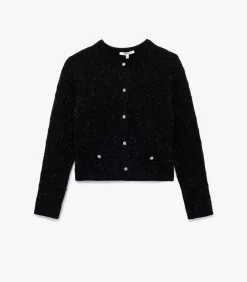Koton Zwarte Gebreide Cardigan Lange Mouwen Knoopsluiting black Online