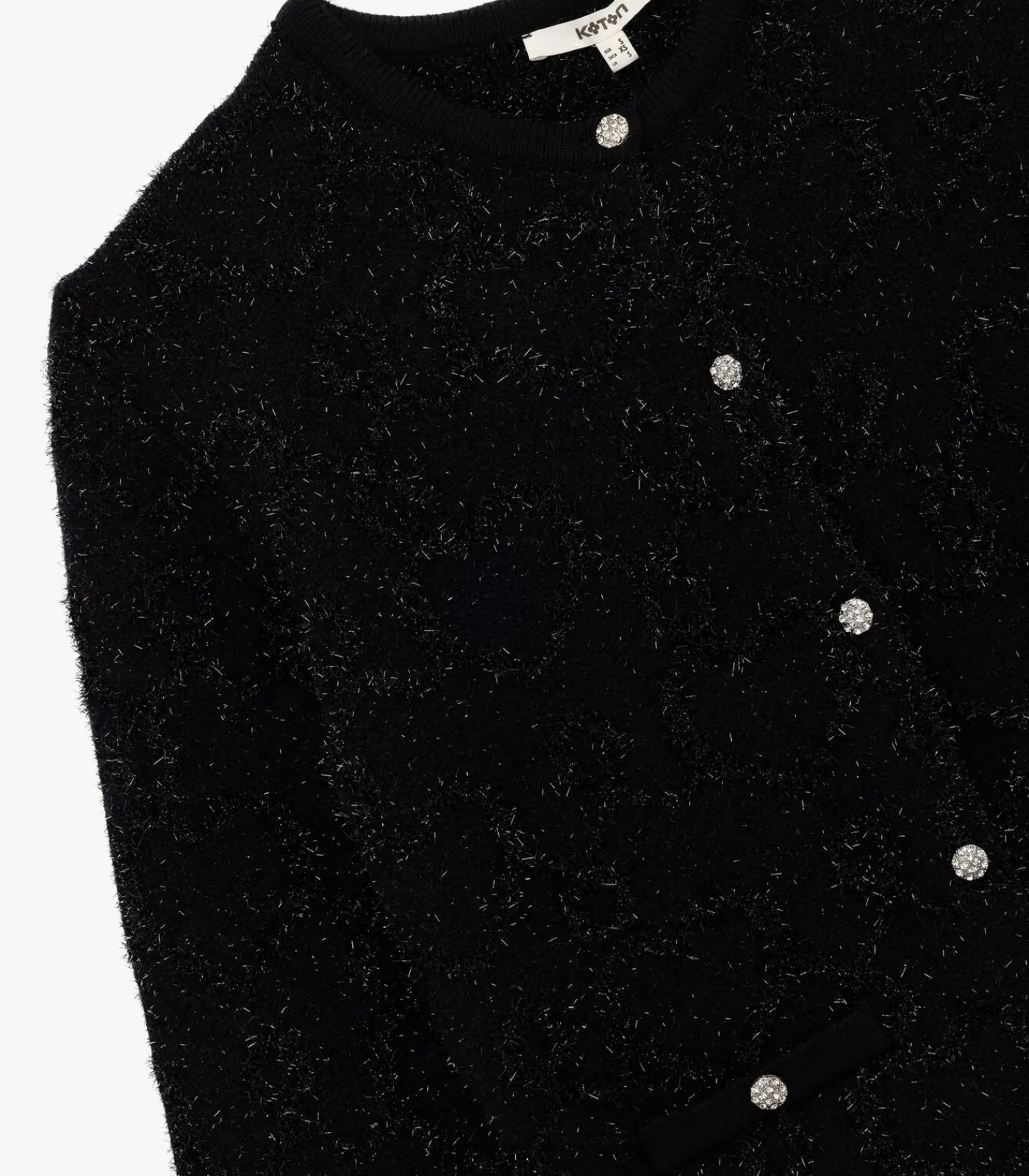 Koton Zwarte Gebreide Cardigan Lange Mouwen Knoopsluiting black Online