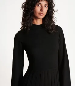La Fée Maraboutée Zwarte halflange gebreide jurk black