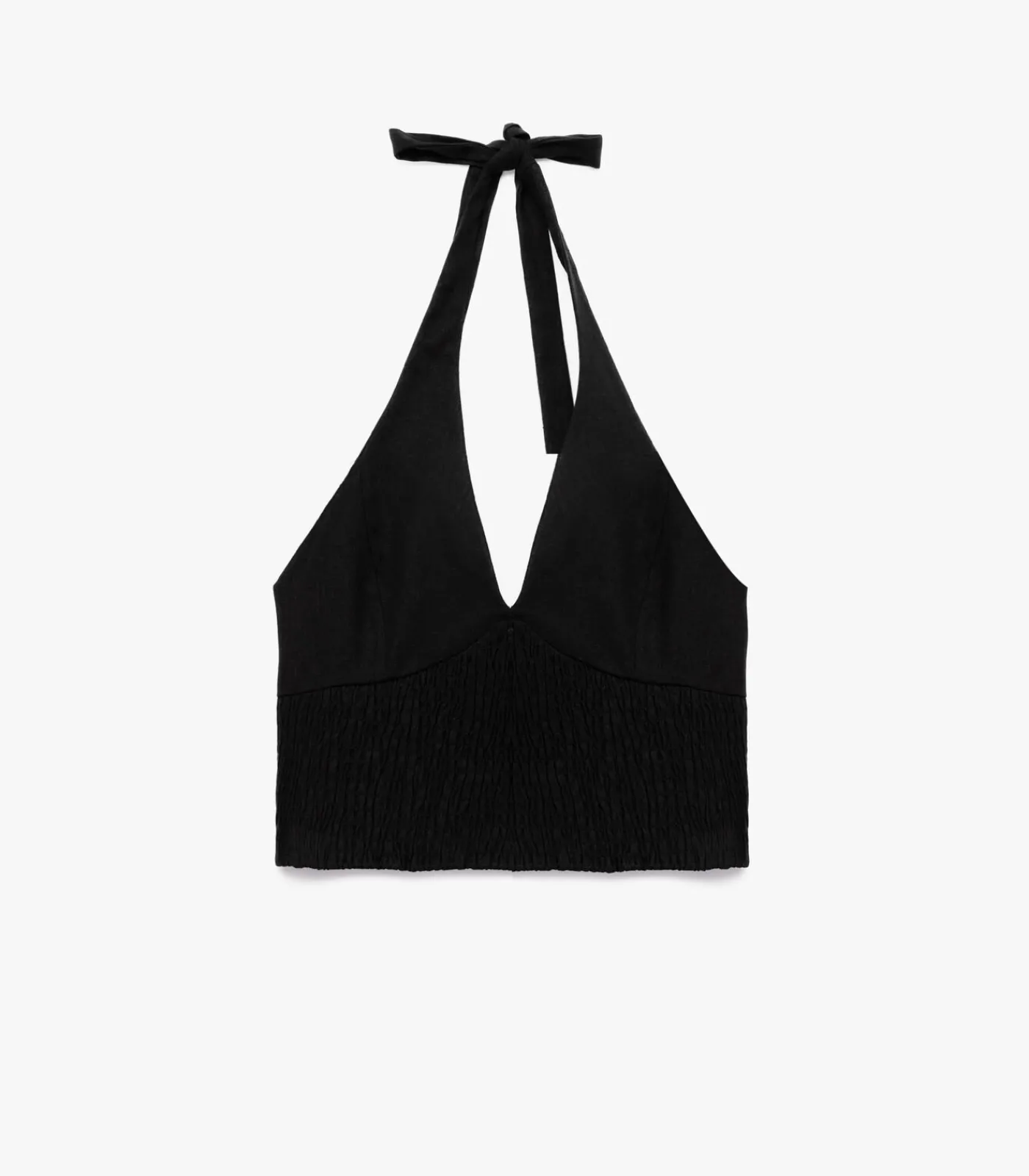 Koton Zwarte Halter Mouwloze Crop Top black Outlet