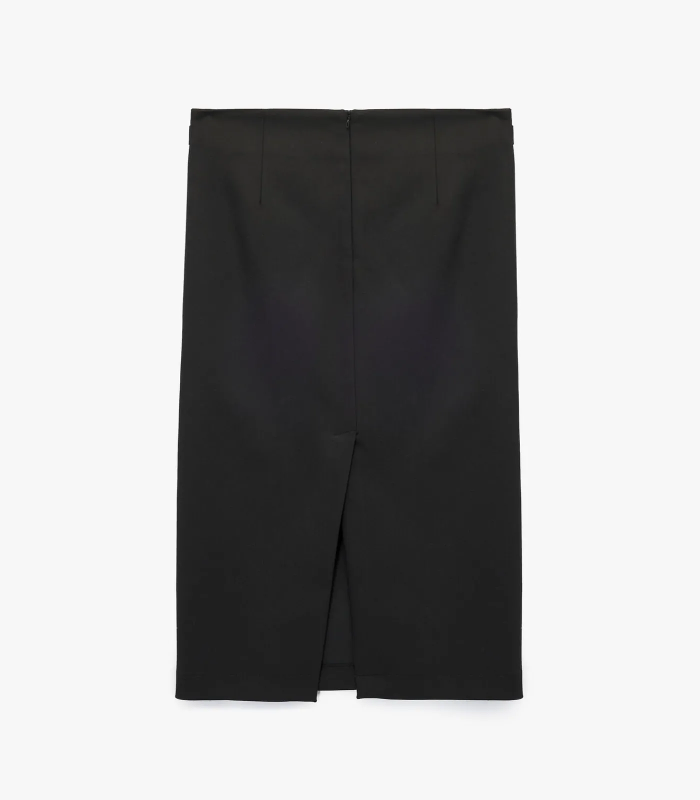 Koton Zwarte Midi Kokerrok Hoog Gesneden met Metalen Details black Best