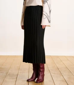 La Fée Maraboutée Zwarte midirok van geplooide stof black