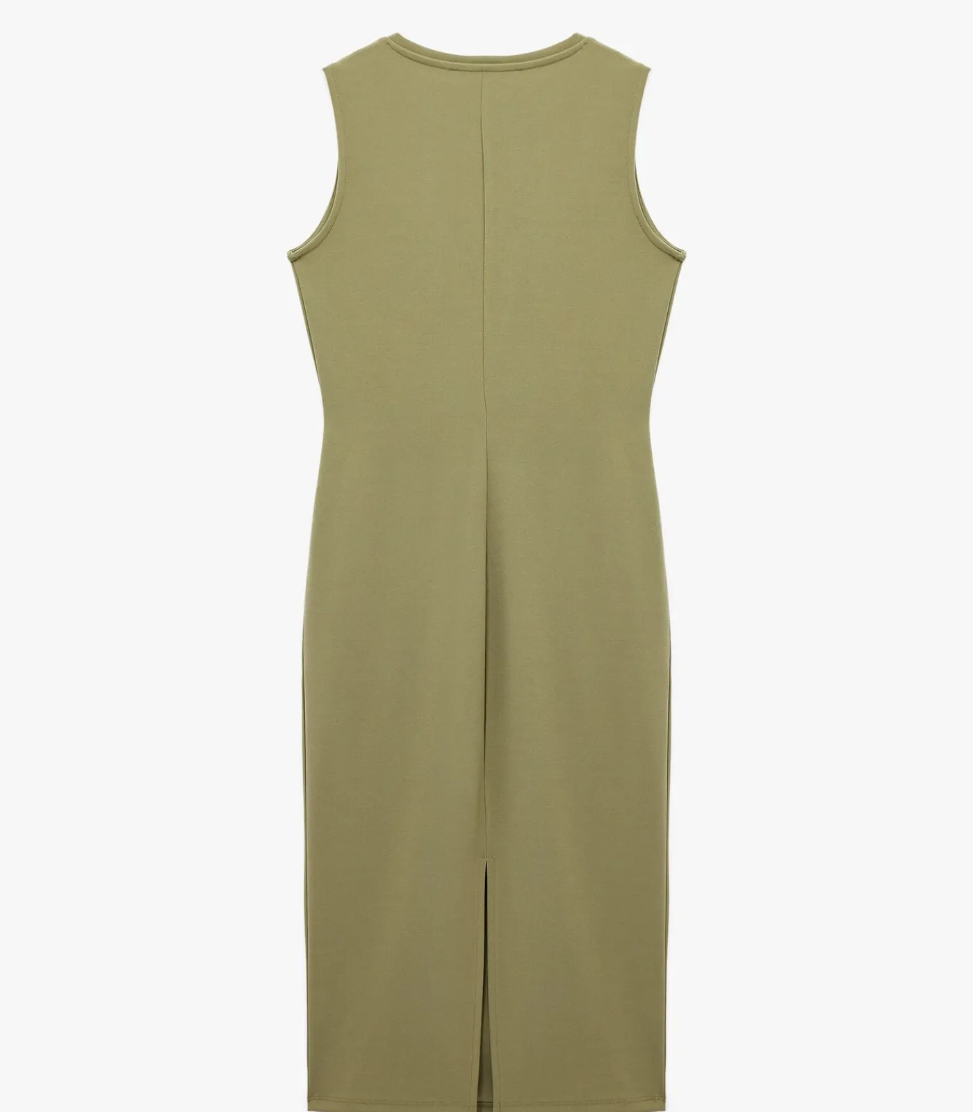 Koton Zwarte Mouwloze Midi-jurk met Ceintuur khaki Best