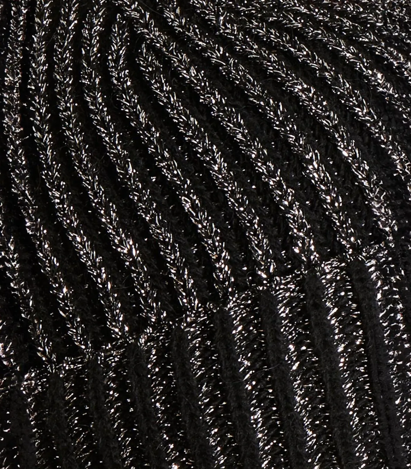 La Fée Maraboutée Zwarte muts met zilveren lurex, gebreid black New