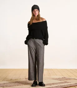 La Fée Maraboutée Zwarte muts met zilveren lurex, gebreid black New