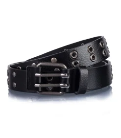 ISOTONER Zwarte riem met oogjes voor dames black Hot