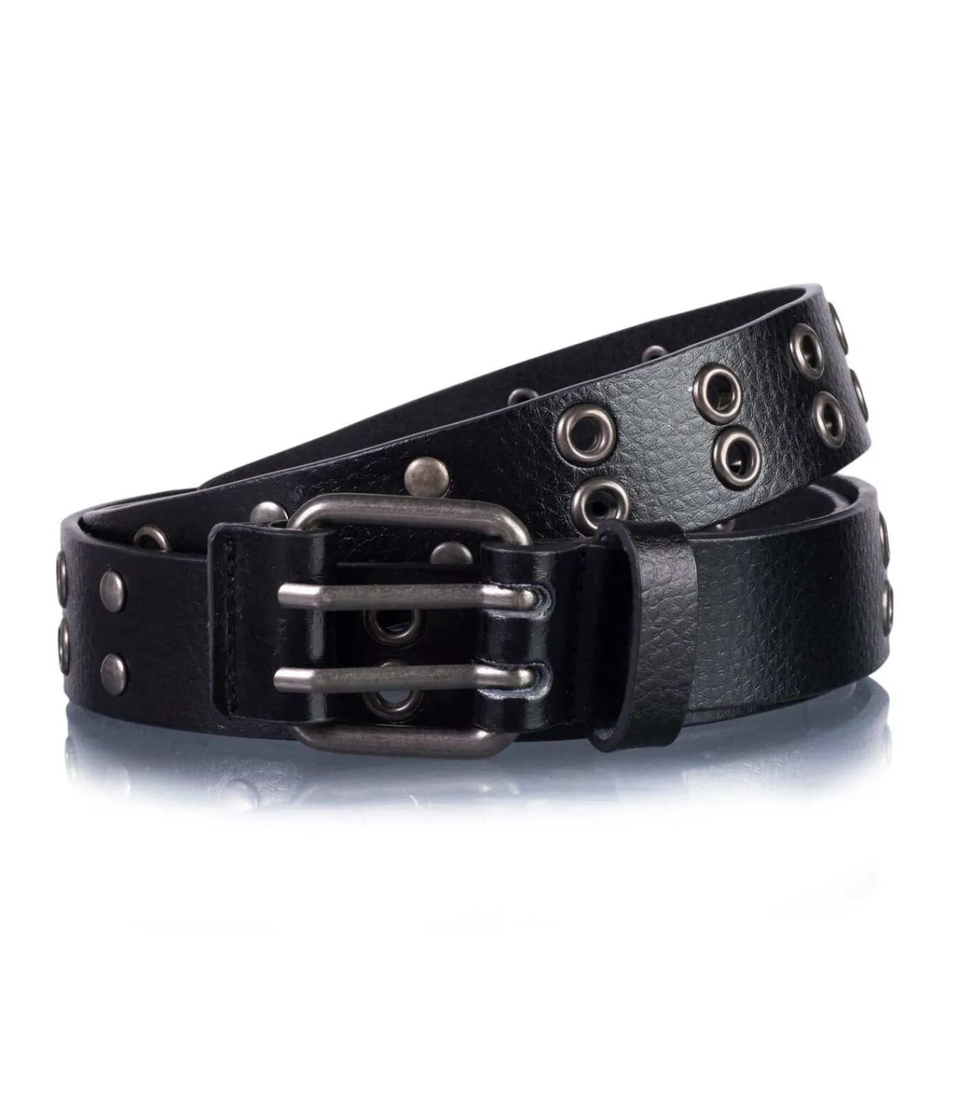 ISOTONER Zwarte riem met oogjes voor dames black Hot