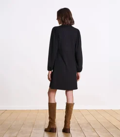 La Fée Maraboutée Zwarte slanke korte jurk met V-hals black Online
