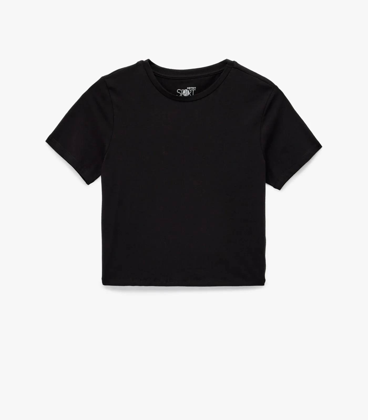 Koton Zwarte Slanke Pasvorm T-shirt Korte Mouwen black Online